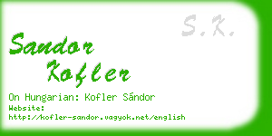 sandor kofler business card